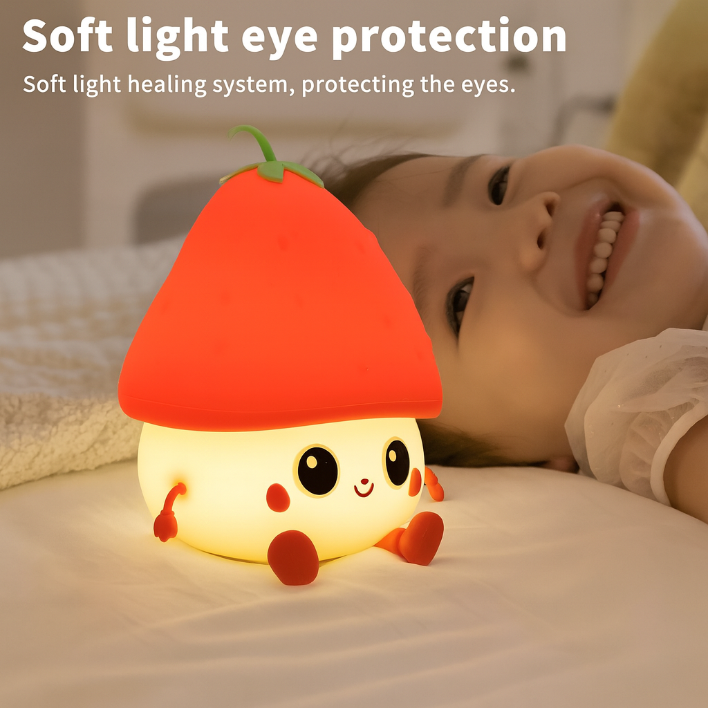 Kidara Strawberry Silicone LED Night Light for Kids