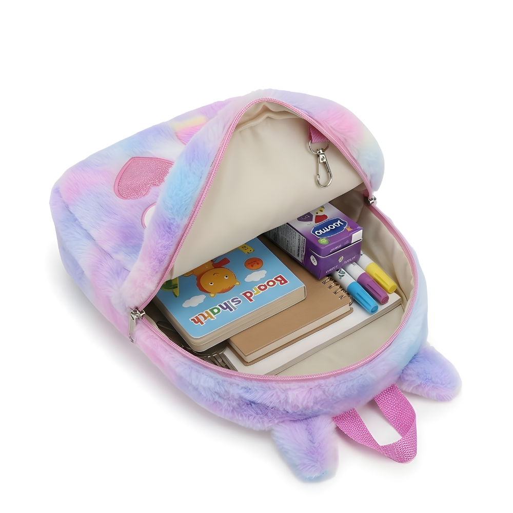 Kidara Plush Unicorn Kids Fur Plush Backpack (Purple)