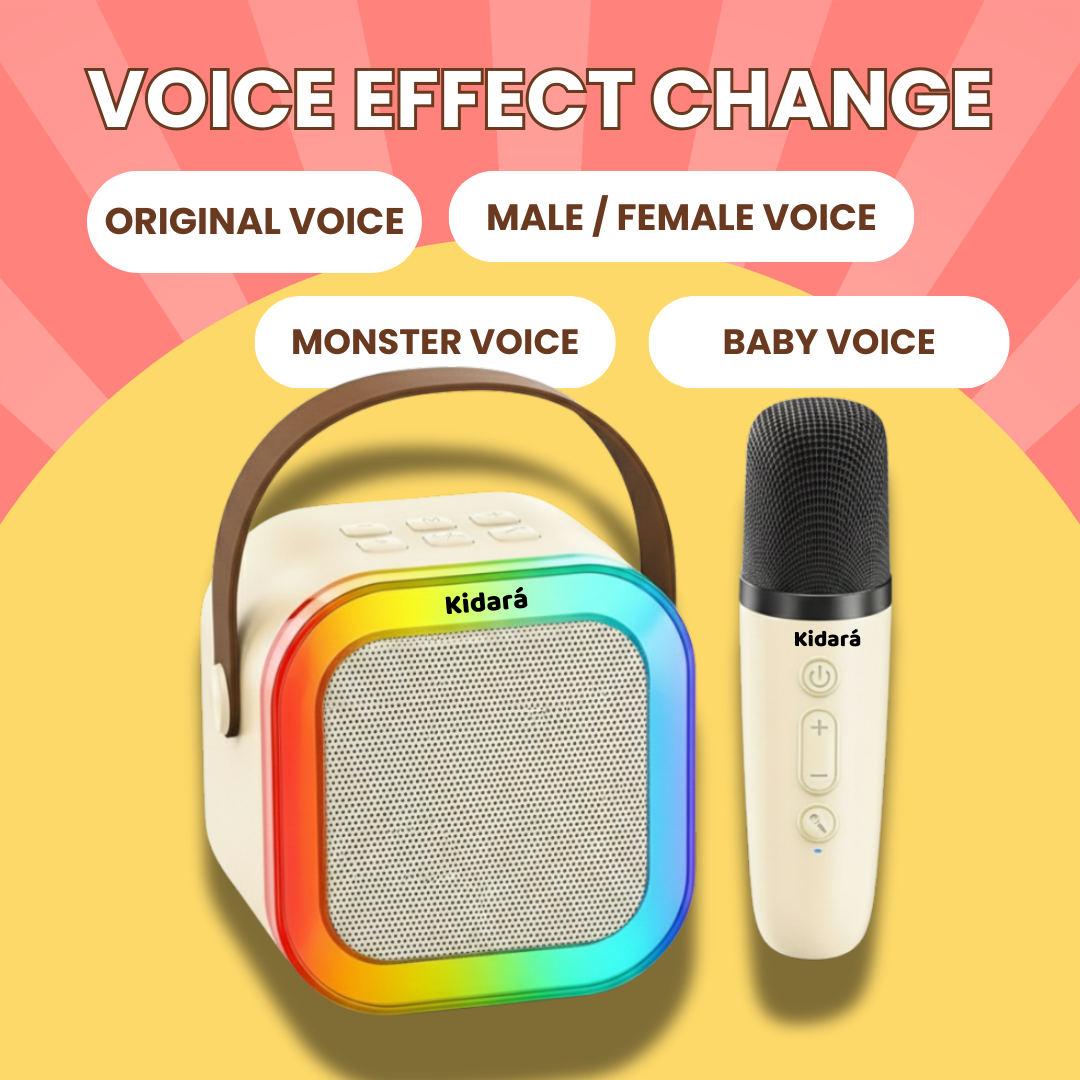 Karaoke Speaker with One Wireless Mic | Ages 3+| Beige