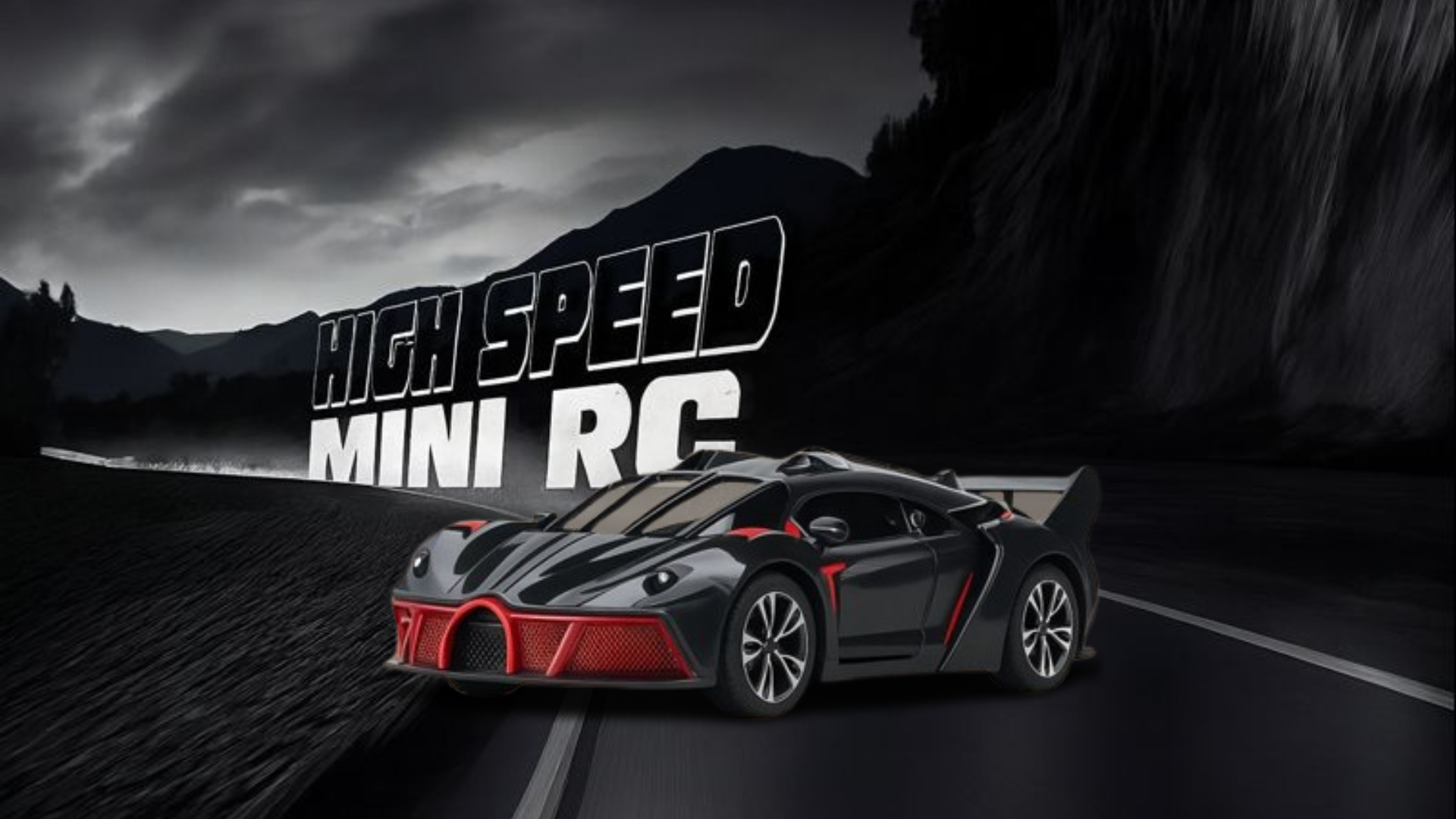 Kidara High-Speed RC Car | Rechargeable with LED Lights & Type-C Charging (Black & Red)
