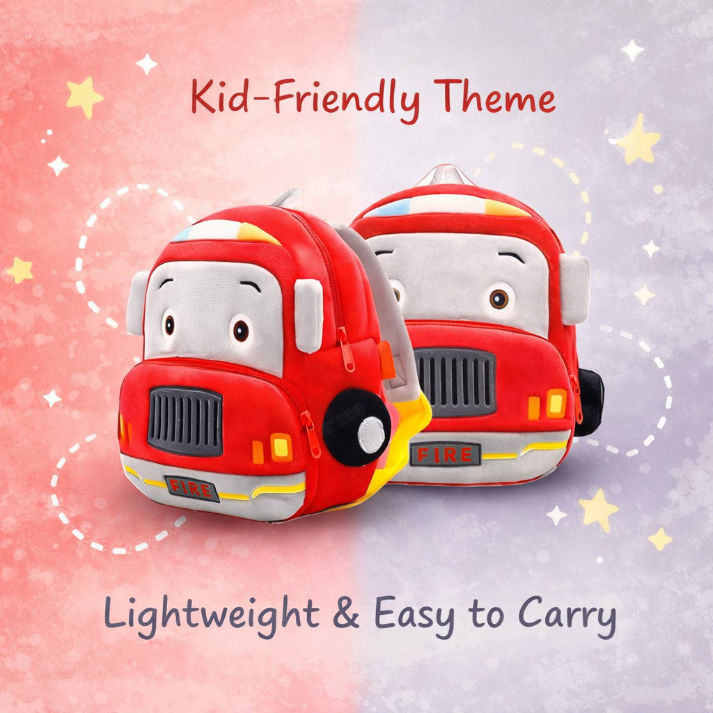Kidara Fire Brigade Plush Backpack - Red