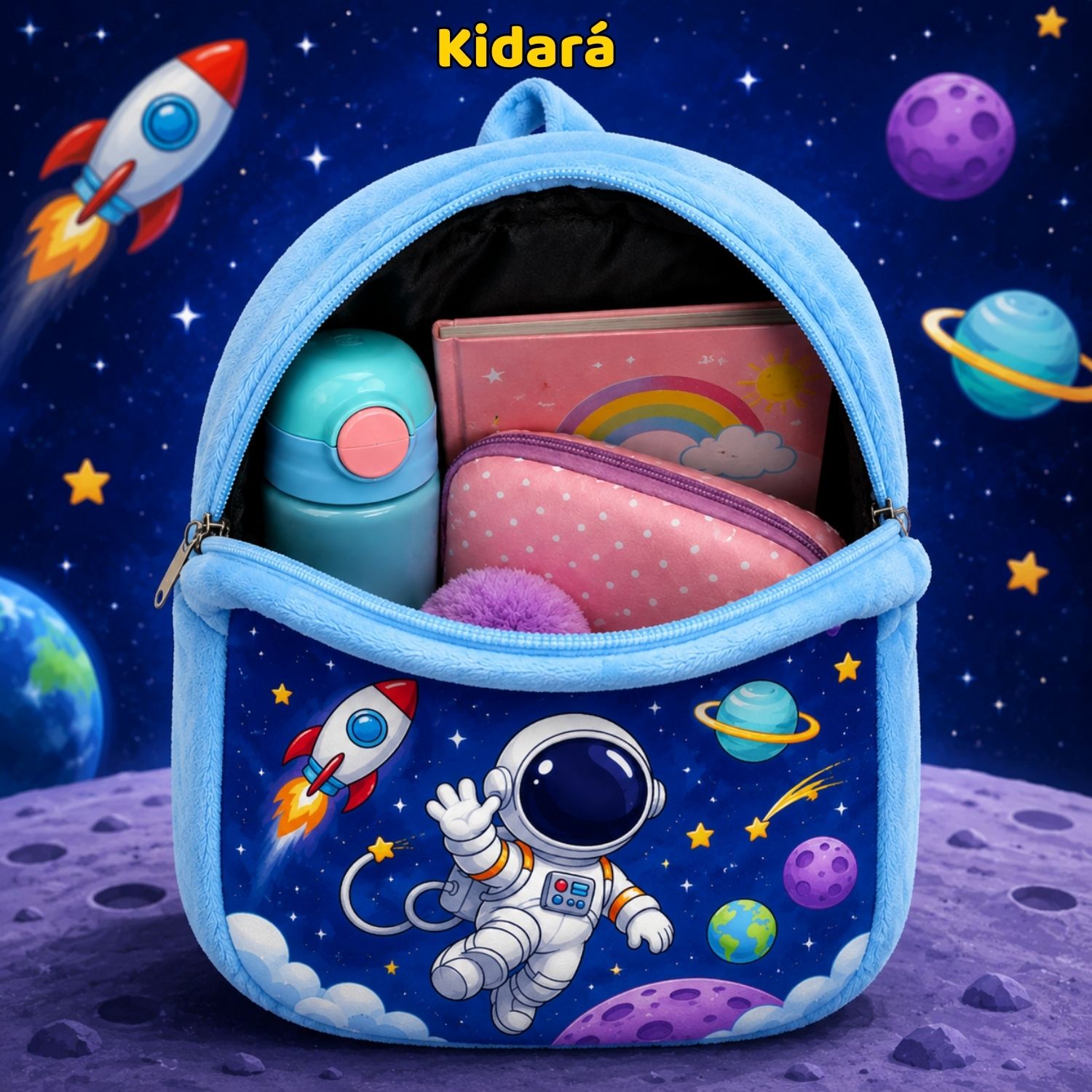 Kidara Astronaut Plush Plush Kids Backpack (Blue)