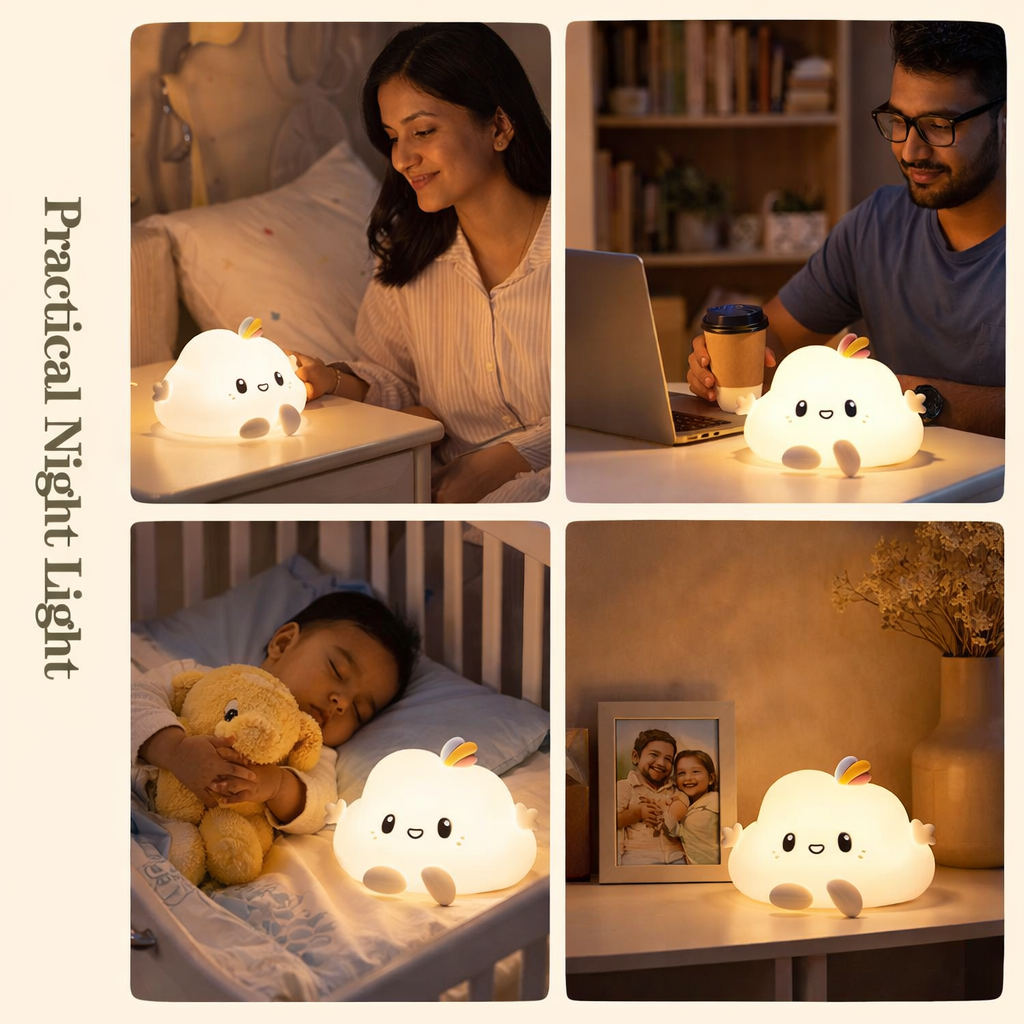 Kidara Cloud Silicone LED Night Light for Kids