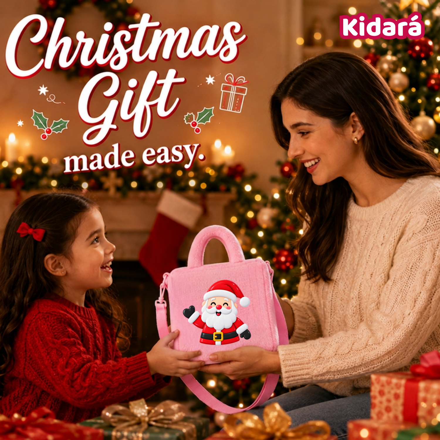 Kidara Christmas Santa Kids Fur Sling Bag