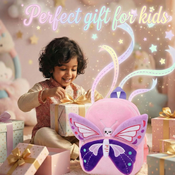 Kidara Butterfly Plush Backpack - Purple