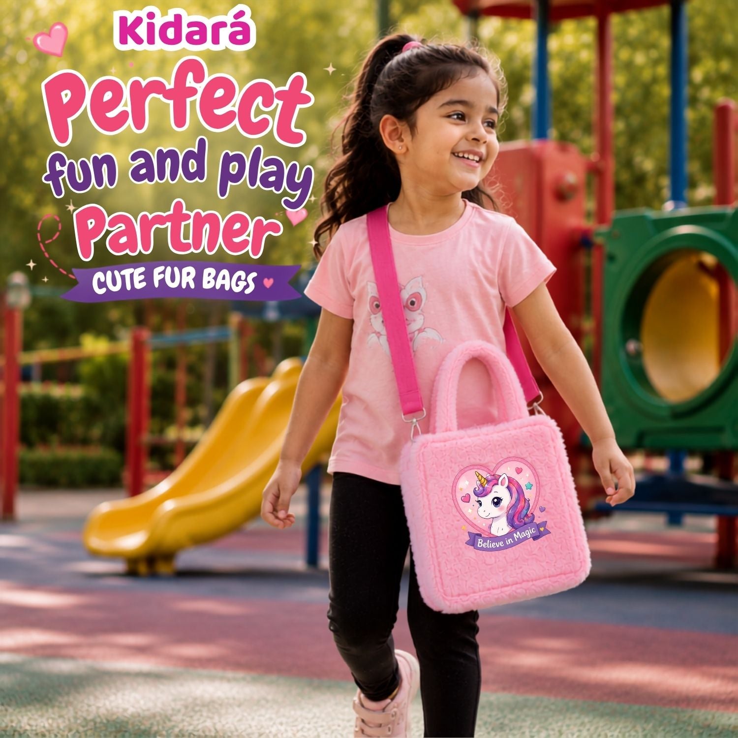 Kidara Believe In Magic Unicorn Kids Sling Bag (Pink)