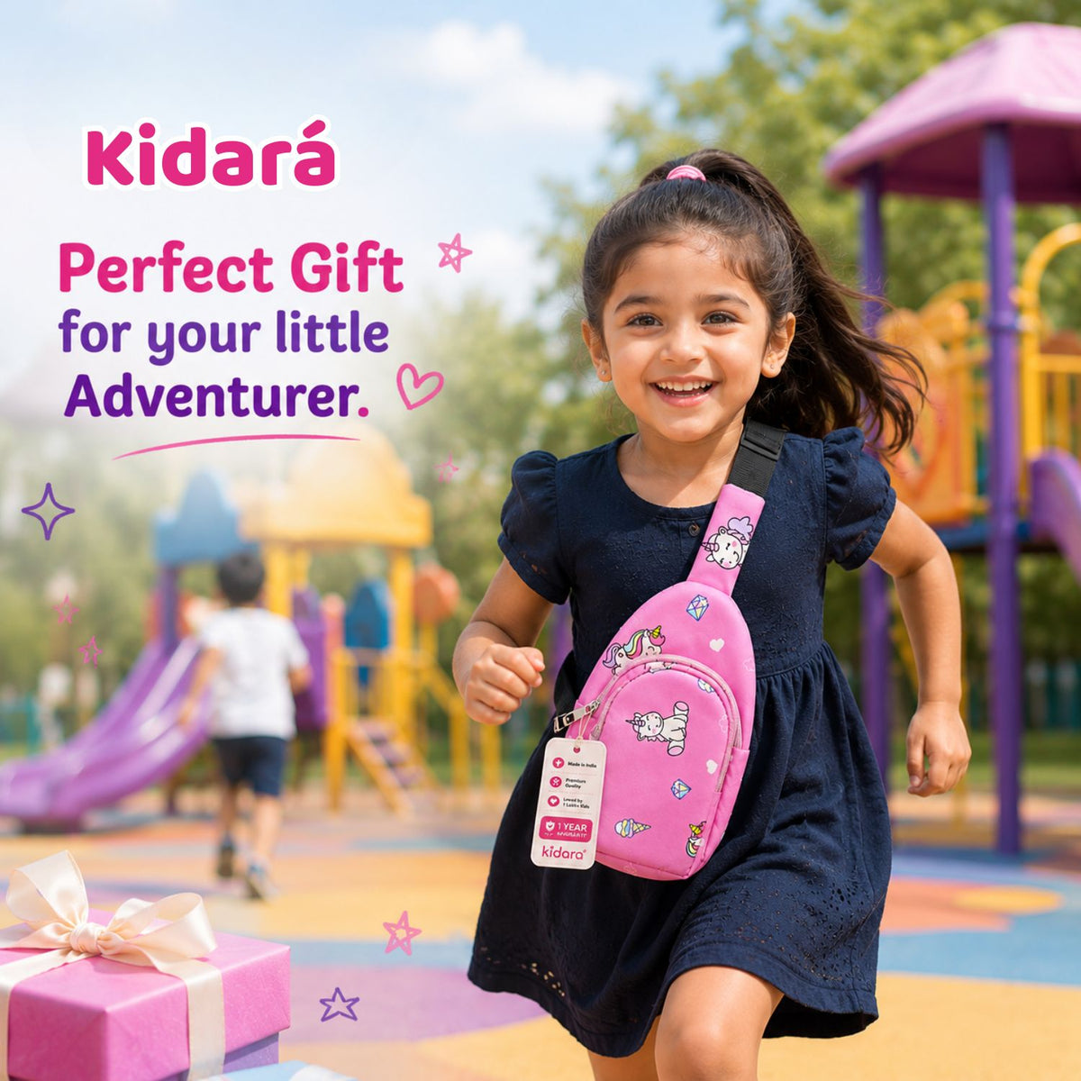 Kidara Unicorn Chest Kids Sling Bag (Pink)