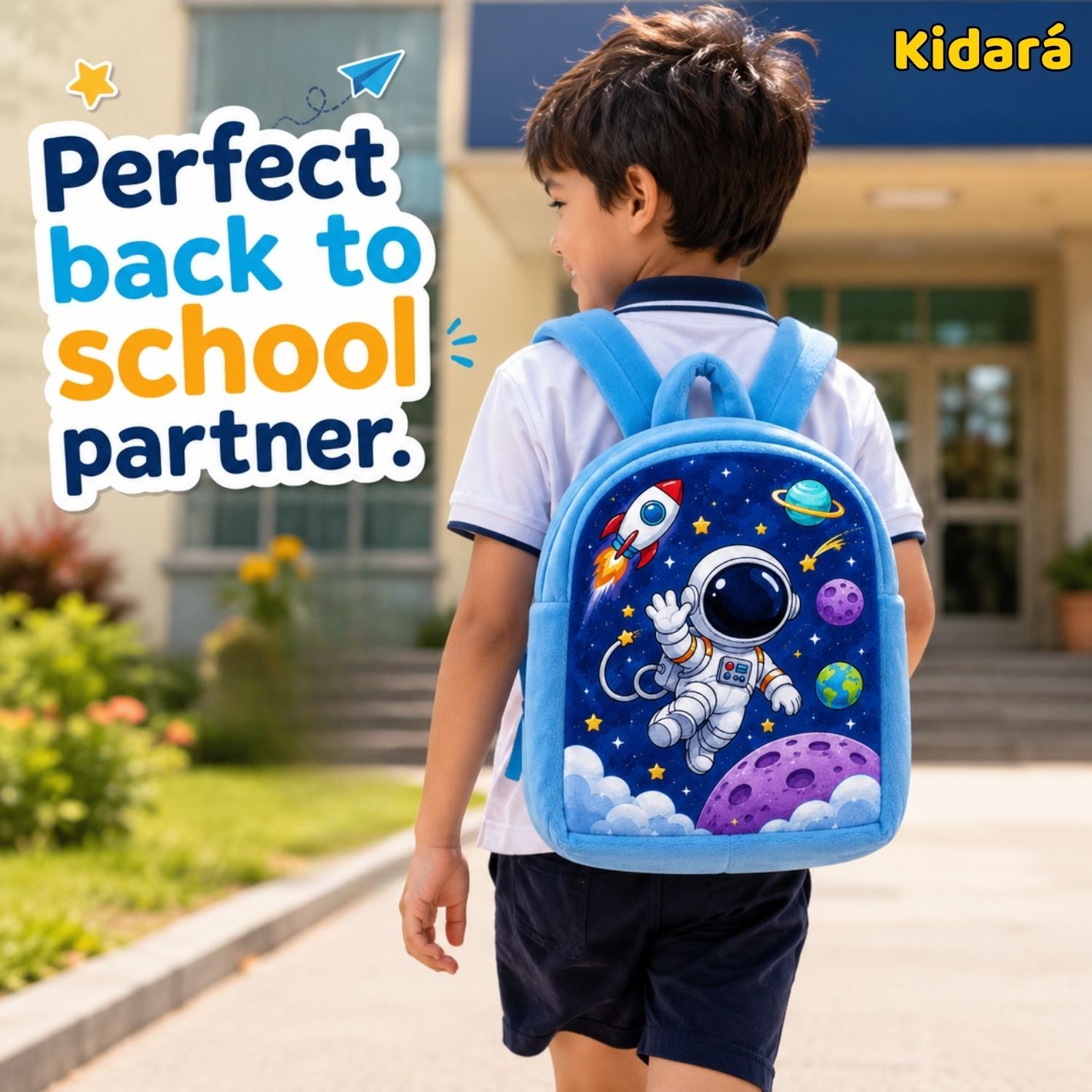 Kidara Astronaut Plush Plush Kids Backpack (Blue)
