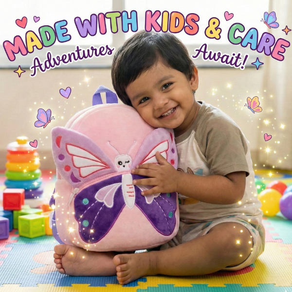 Kidara Butterfly Plush Backpack - Purple