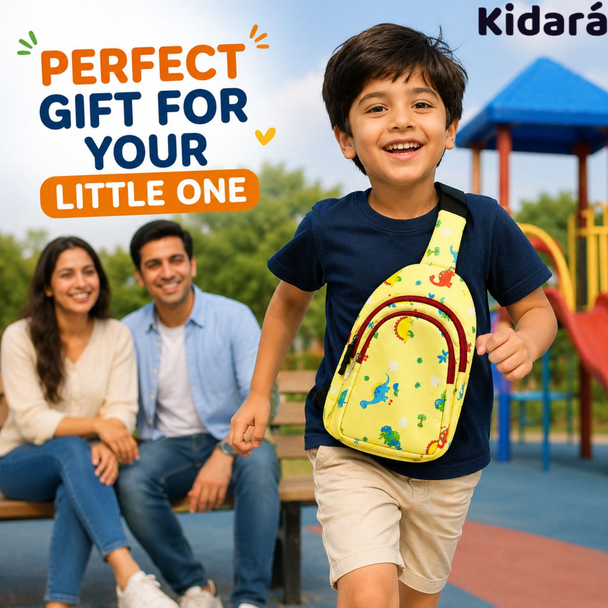 Kidara Dinosaur Chest Kids Sling Bag (Yellow)