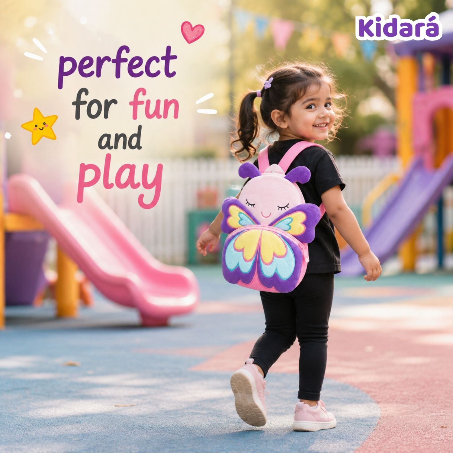 Kidara Magic Wings Butterfly Plush Kids Backpack (Purple)