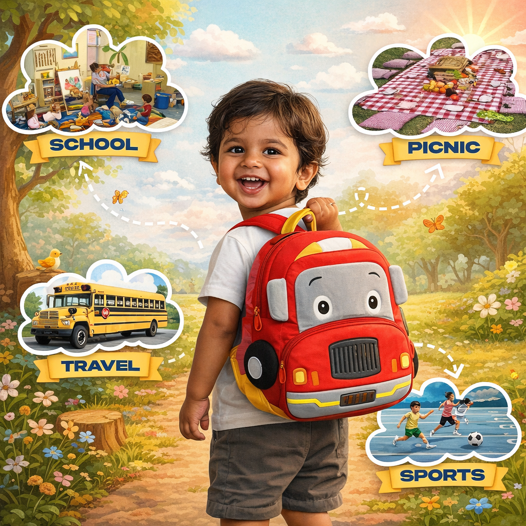 Kidara Fire Brigade Plush Backpack - Red
