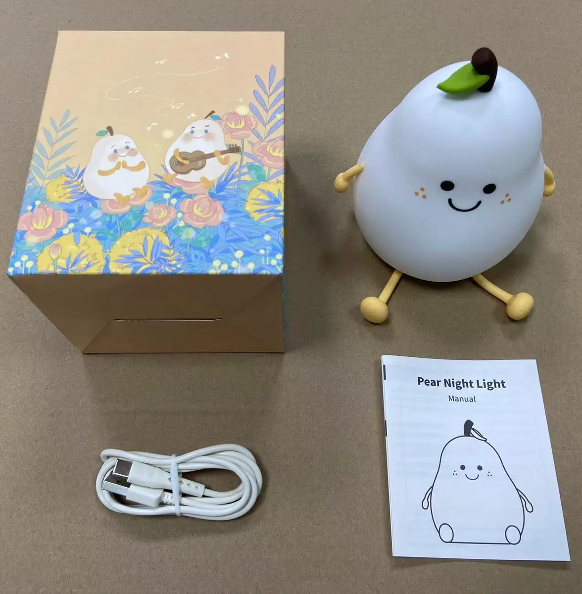 Smiley Pear Silicone 5W Night Lamp (Multicolour)