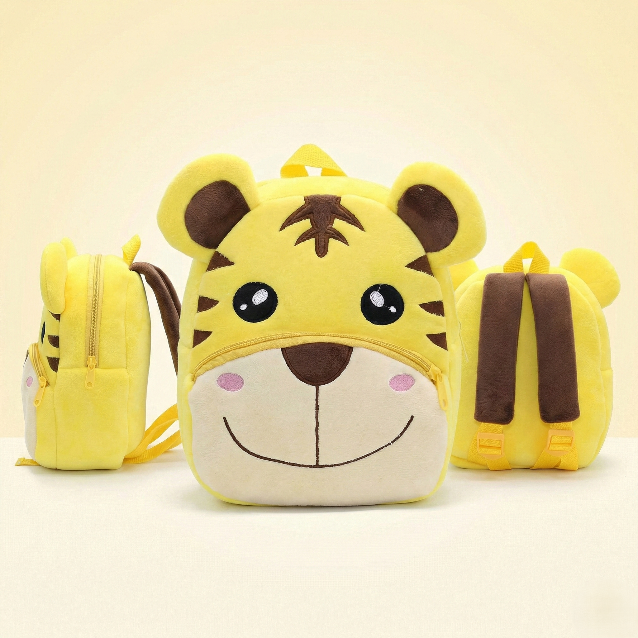 Kidara Tiger Kids Plush Backpack – Yellow