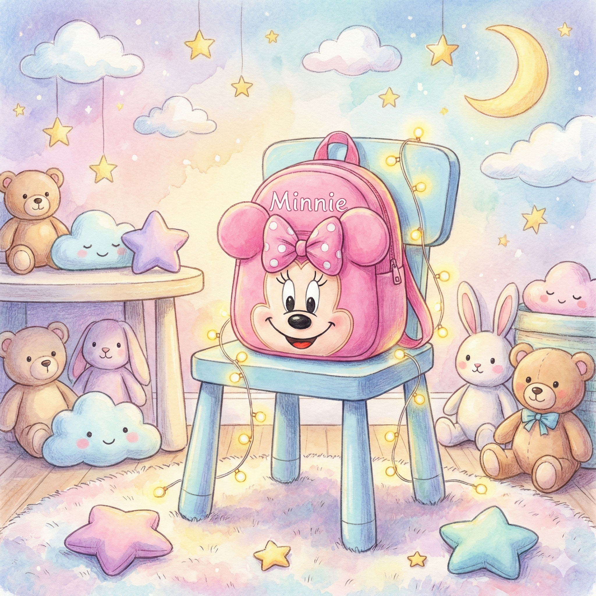 Kidara Minnie Mouse Plush Backpack - Pink