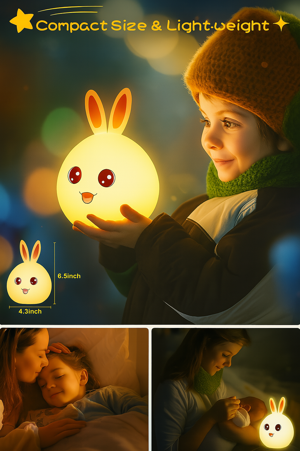 Bunny Silicone 5 W Night Lamp (Multicolour)