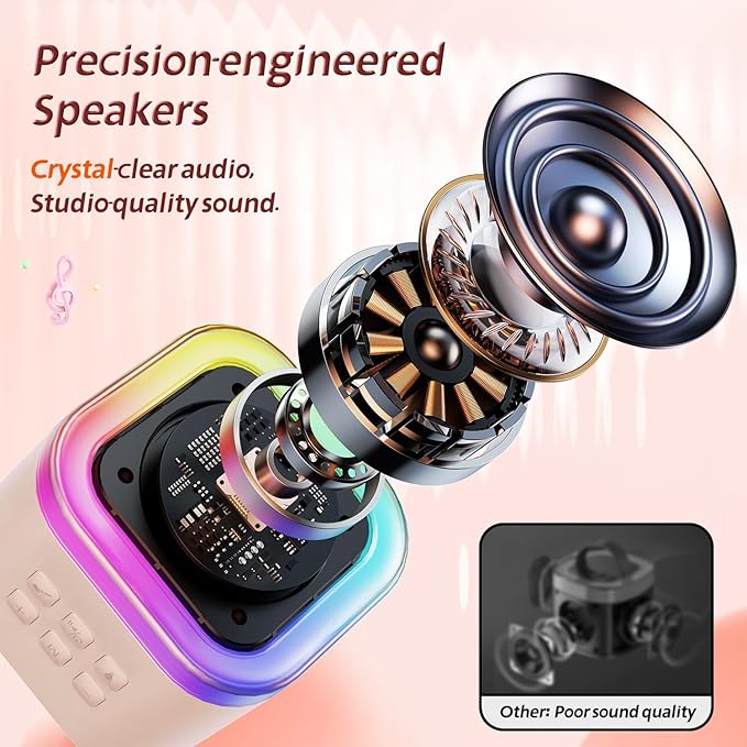 Karaoke Speaker with One Wireless Mic | Ages 3-12 (Multicolor)
