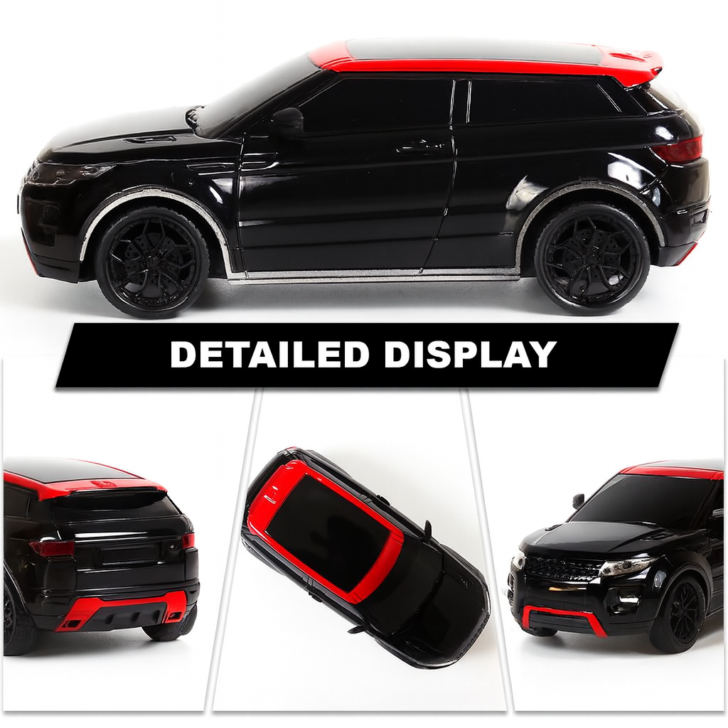 Kidara Rechargeable RC Car 1:24 | High-Speed Remote Control Racing Car for Kids (Black & Red)