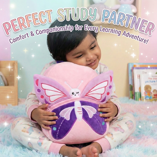 Kidara Butterfly Plush Backpack - Purple