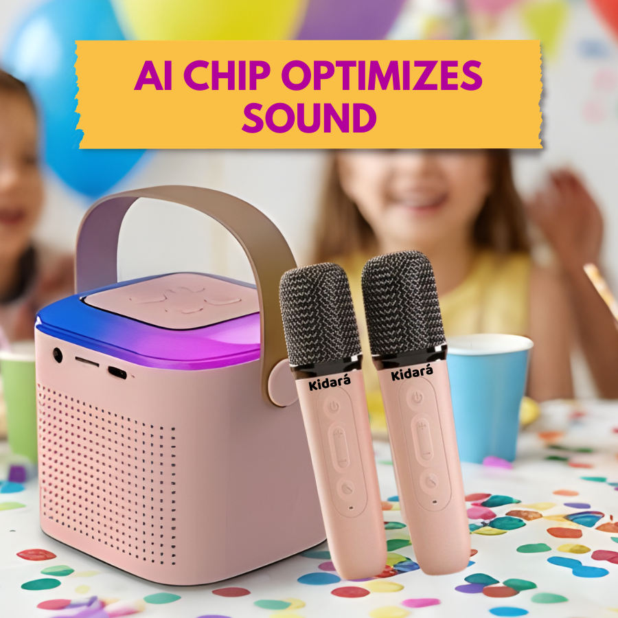 Sing Square Karaoke Speaker with 2 Mics (Bluetooth) | Rechargeable/Portable | Ages 3-9+ (Multicolor)