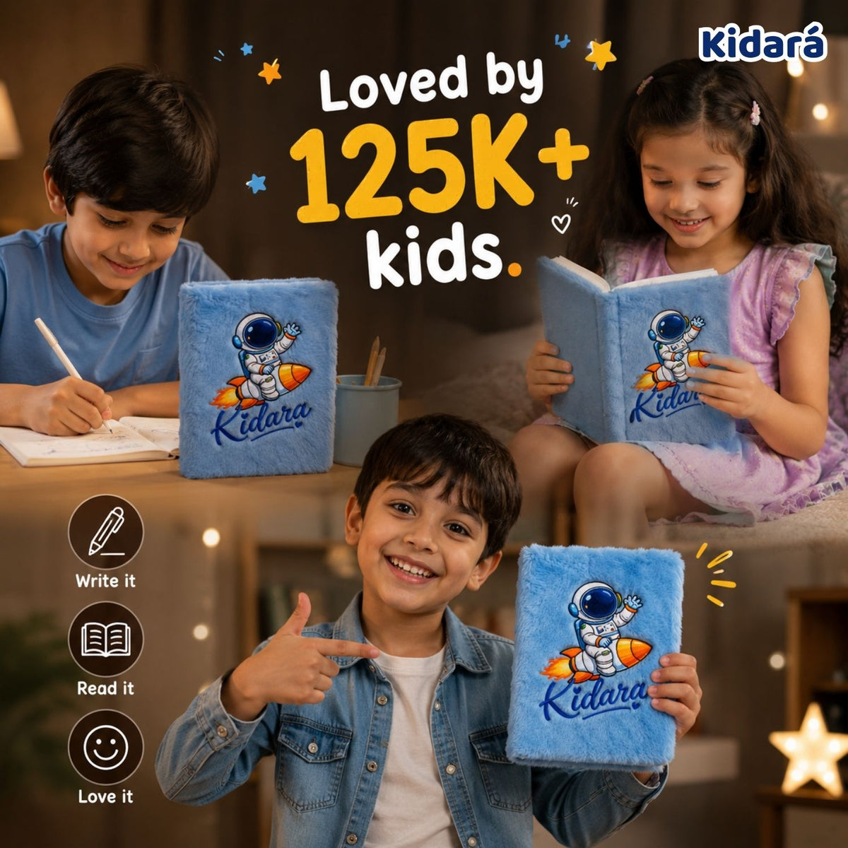 Kidara Kids A5 Cute Astronaut Diary (Blue)