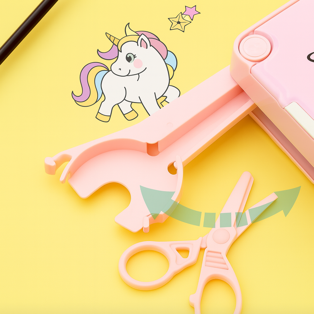 Kidara Magical Unicorn Dual-Compartment Magnetic Pencil Case – Soft Pink (Ages 4–12)