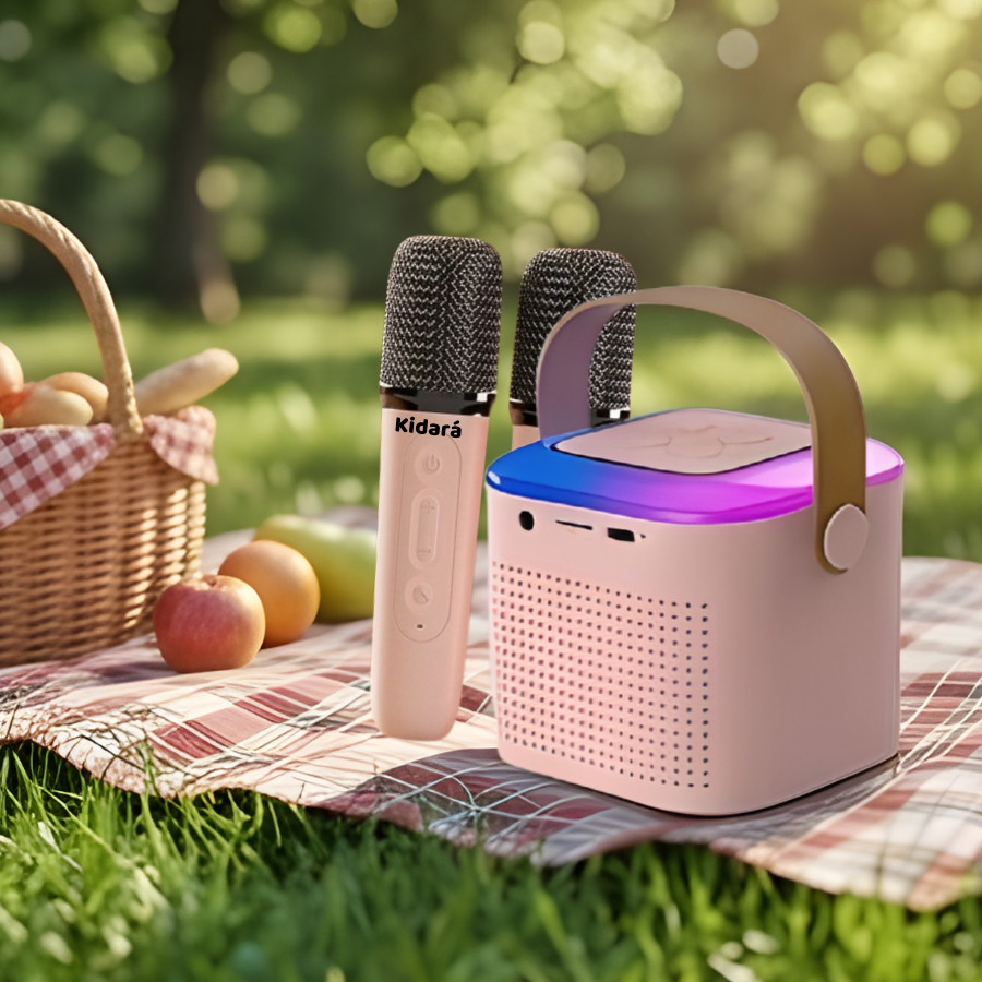 Sing Square Karaoke Speaker with 2 Mics (Bluetooth) | Rechargeable/Portable | Ages 3-9+ (Multicolor)