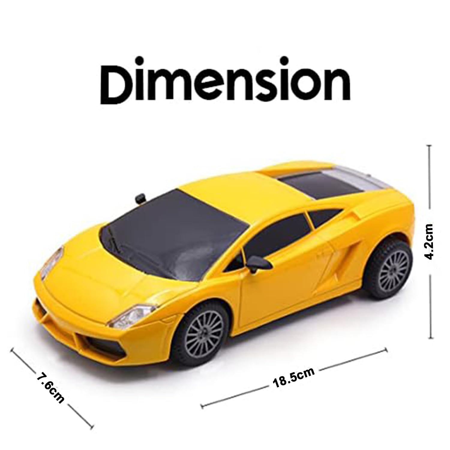 Kidara High-Speed Lambo RC Racing Car 1:24 | Rechargeable Mini Remote Control Car for Kids (Yellow)