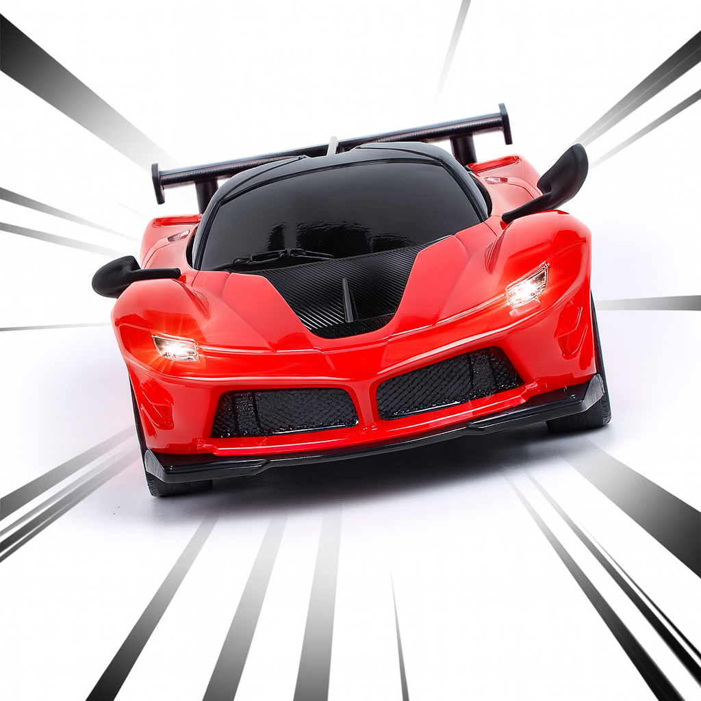Kidara High-Speed Rechargeable Ferrari Style RC Car with Working Headlights – Red