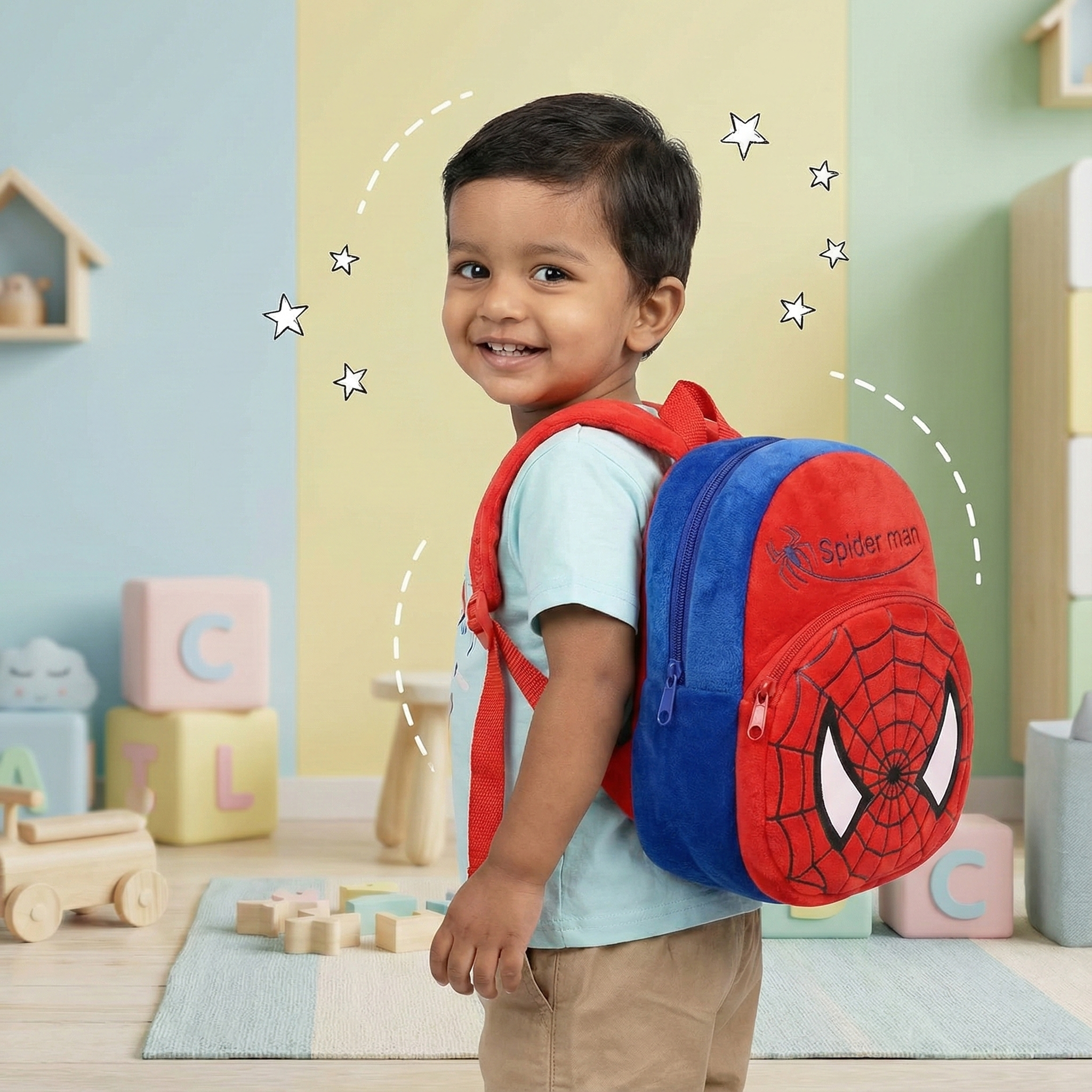 Kidara Spiderman Toddler Backpack - Red&Blue