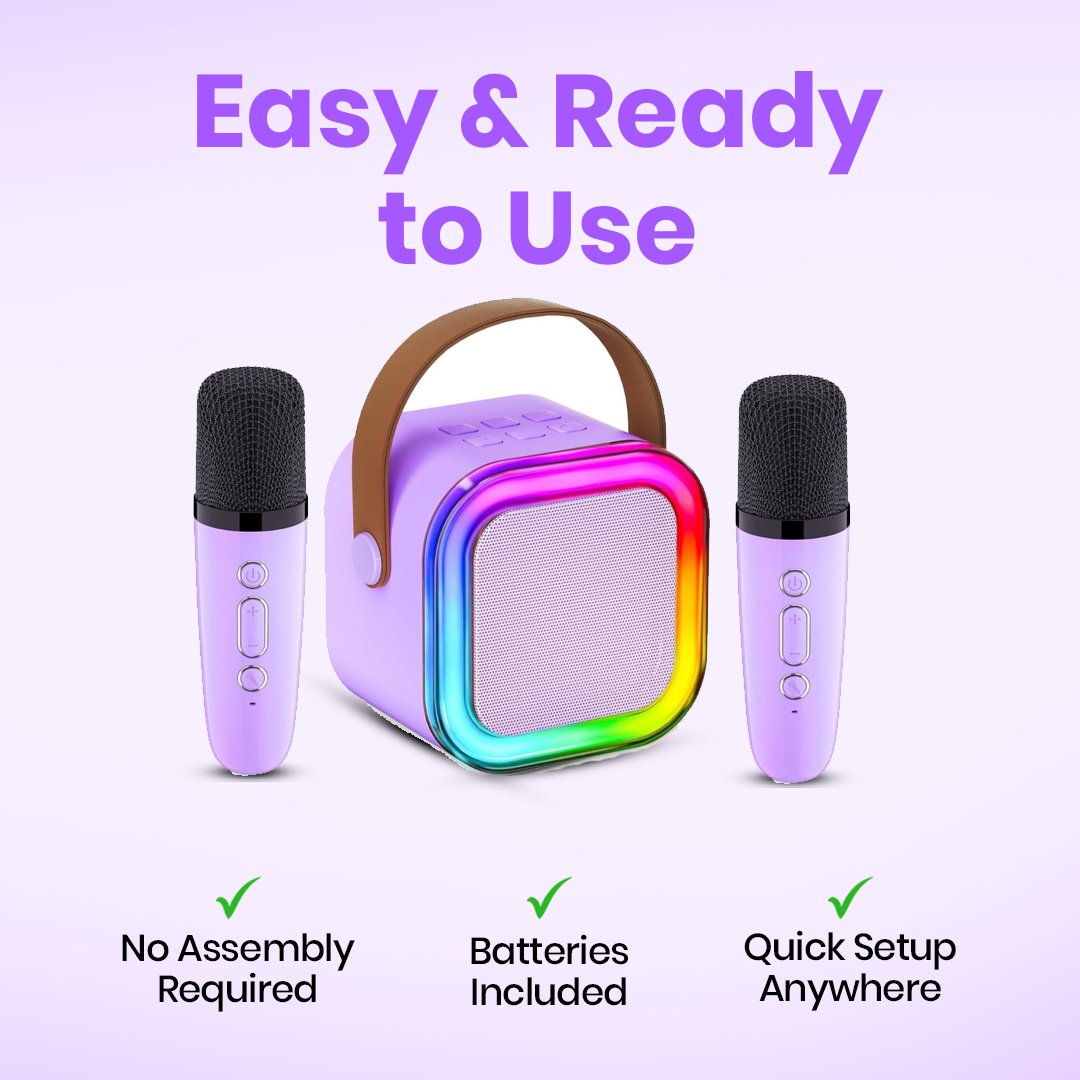 Karaoke Speaker with Two Wireless Mics | Ages 3+  (Multicolor)