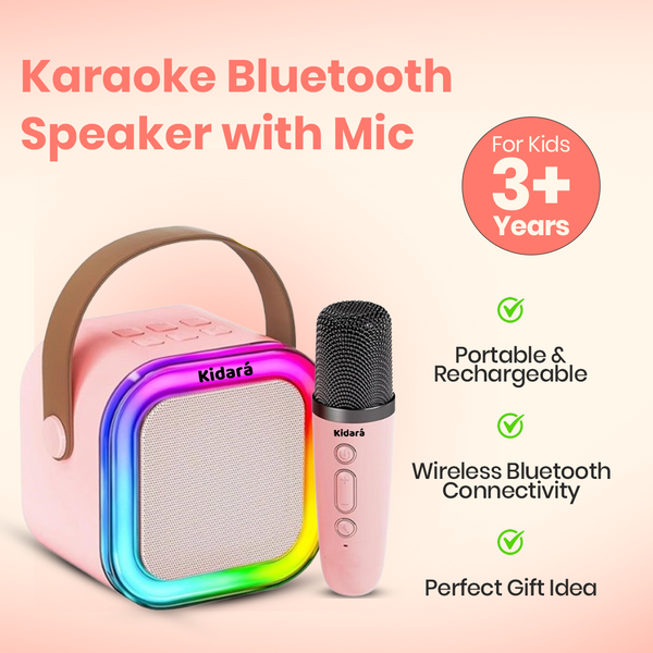 Karaoke Speaker with One Wireless Mic | Ages 3+ (Multicolor)