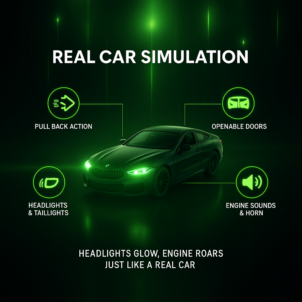 BMW Die-Cast Model Car 1:32 | Pull-Back Toy with Lights & Sound (Black)