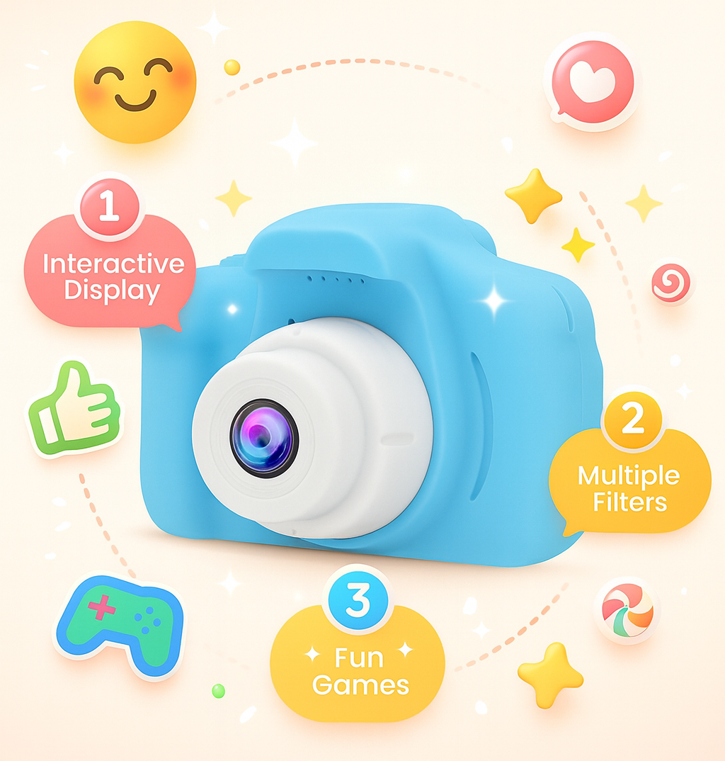 Digital Toy Camera for Kids | Ages 3+ (Blue)