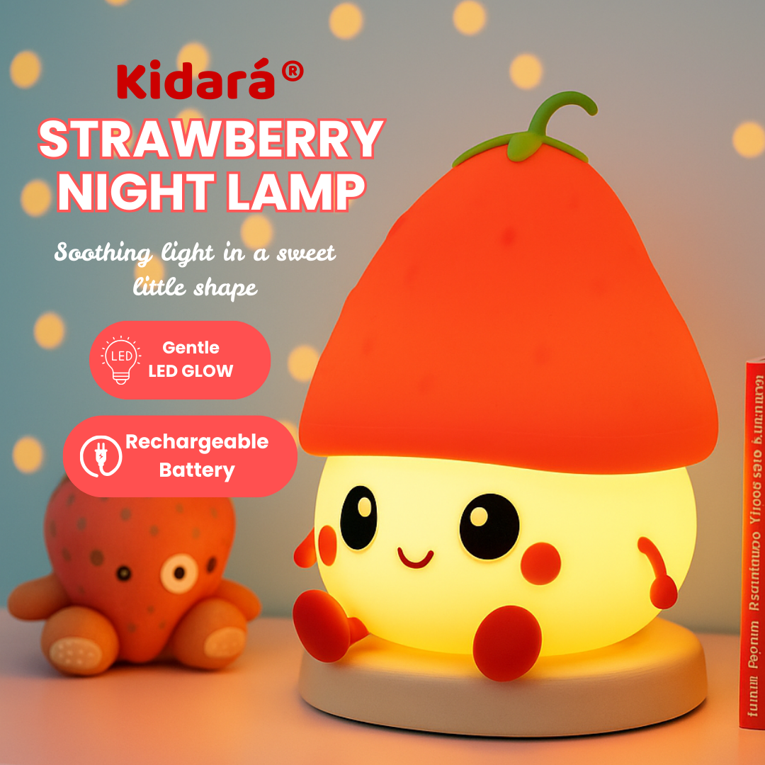 Kidara Strawberry Silicone LED Night Light for Kids