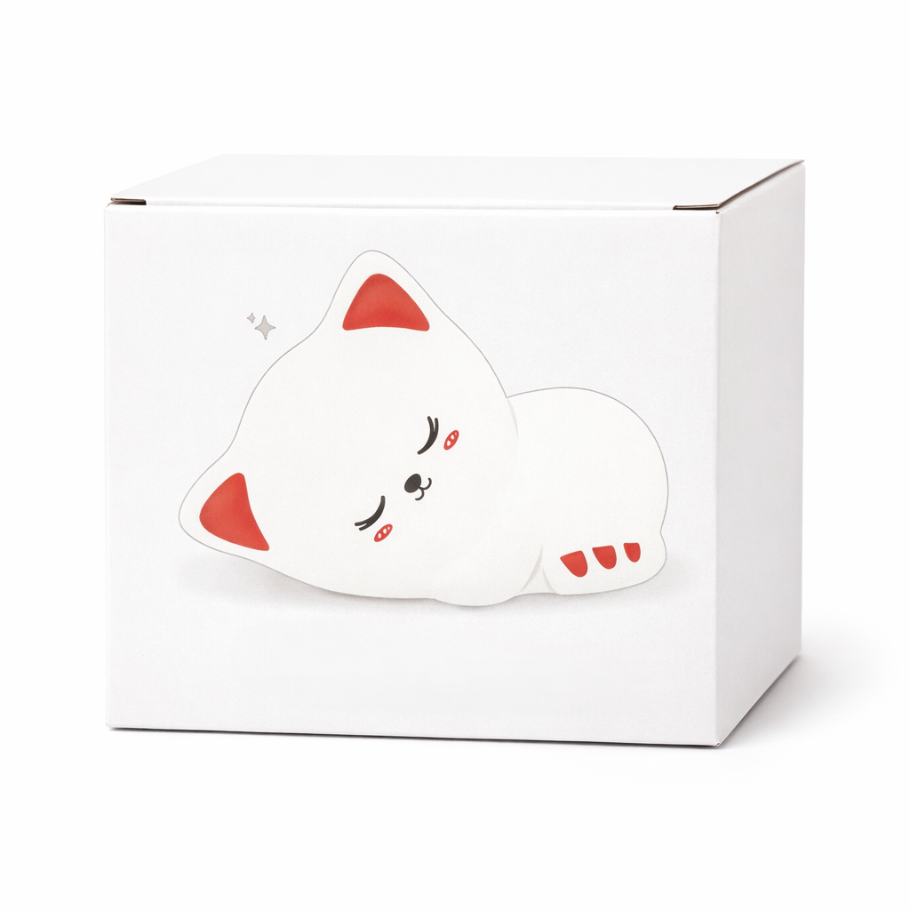 Kidara Sleeping Cat Silicone LED Night Light for Kids