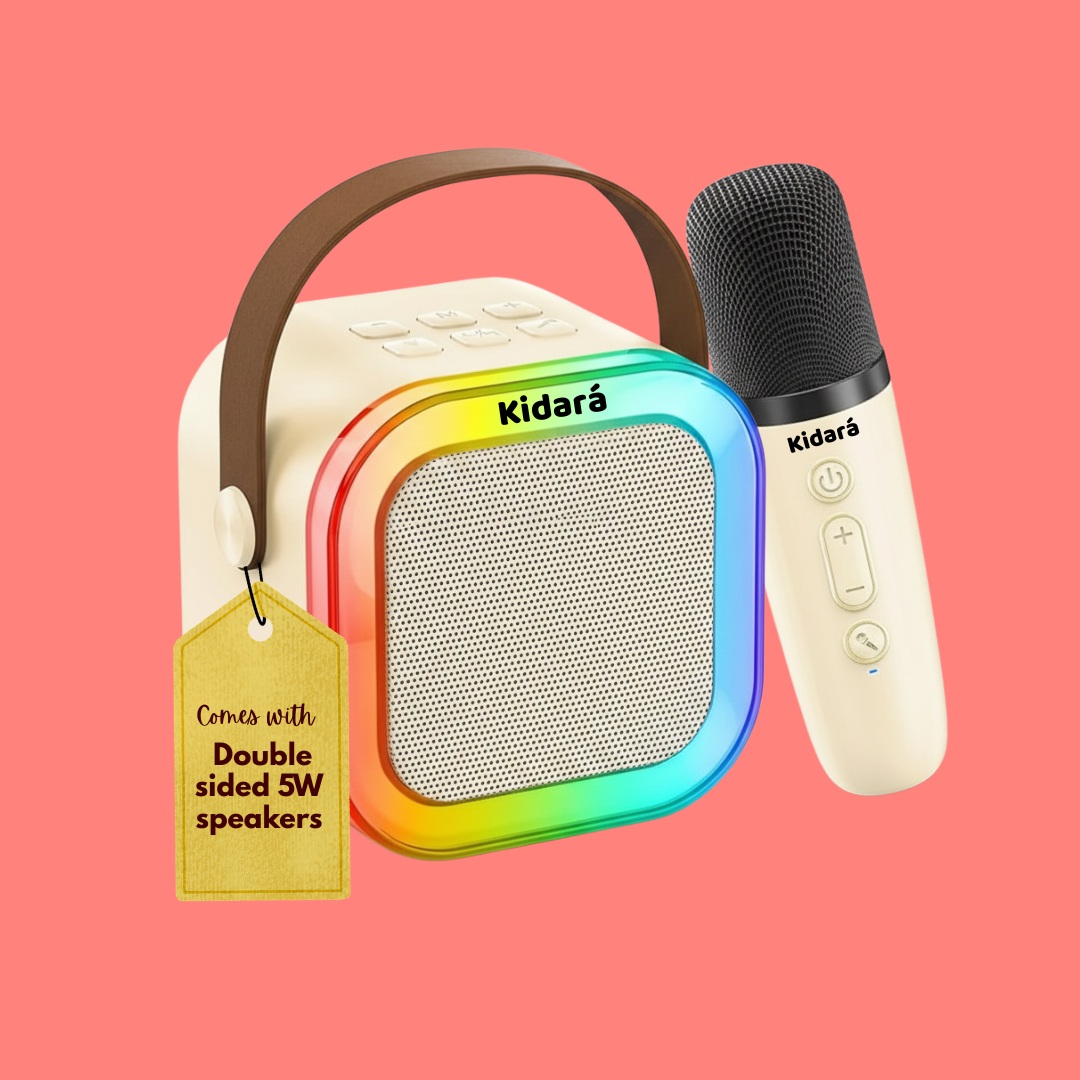 Karaoke Speaker with One Wireless Mic | Ages 3+| Beige