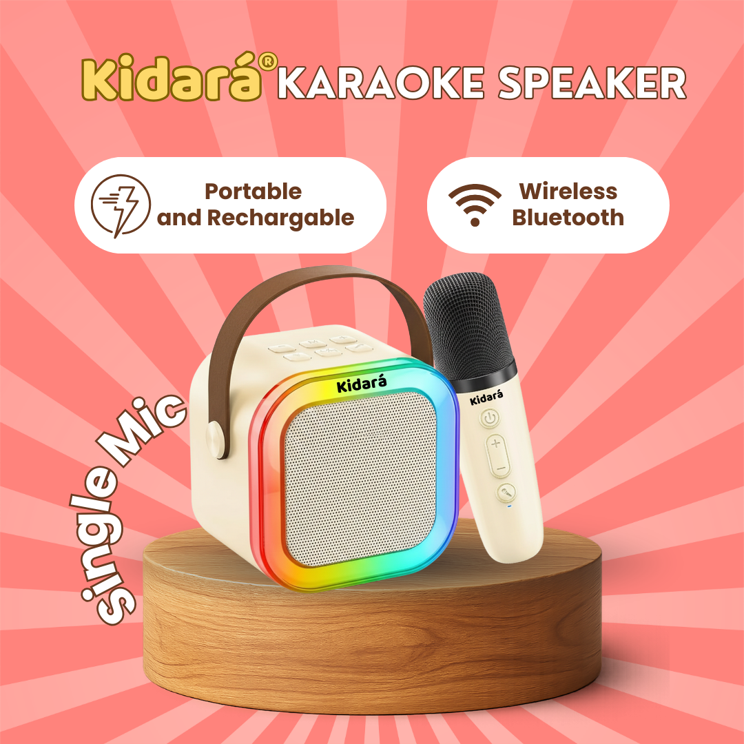 Karaoke Speaker with One Wireless Mic | Ages 3+| Beige