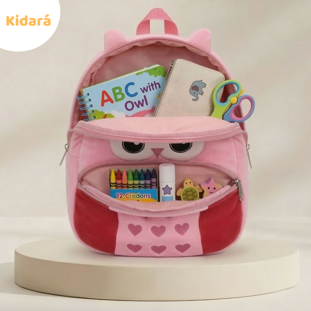 Kidara Preschool Owl Plush Backpack – Small (1–5 Years)