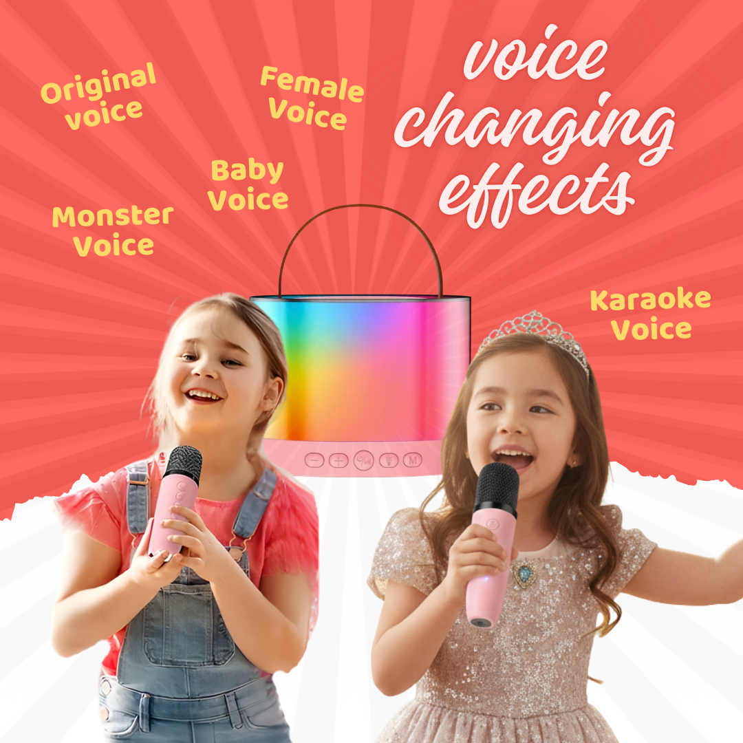 Karaoke Speaker for Kids with 2 Wireless Mic (Glow Tune) | Ages 3- 12+